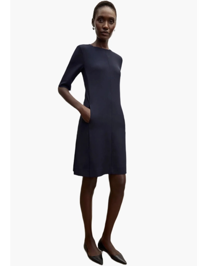 M.M. Lafleur Navy Blue Emily Half Sleeve Dress 4